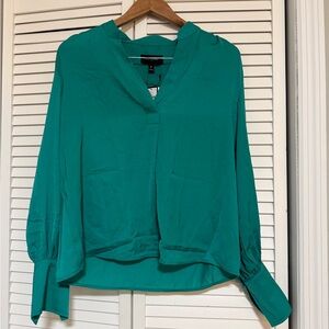 Banana Republic Teal V-Neck Blouse